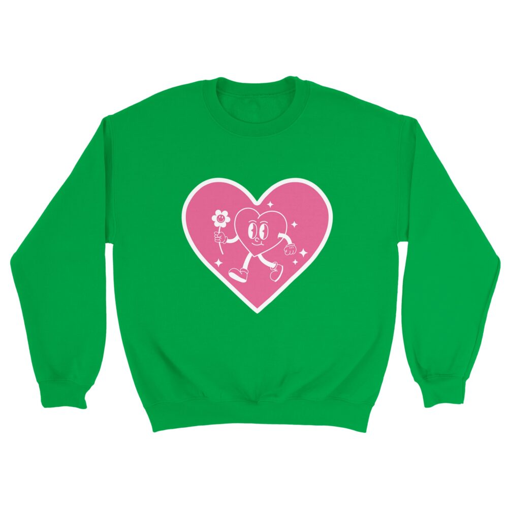 Smiley Heart Sweatshirt Green