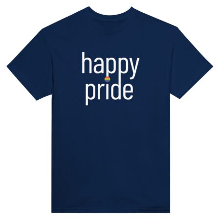Happy Pride Slogan T-shirt. Navy