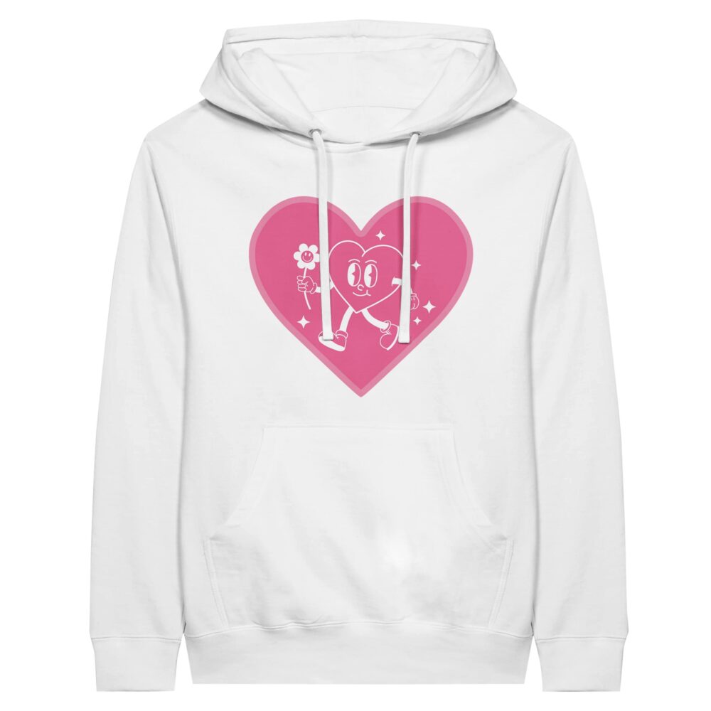Smiley Heart Hoodie White