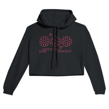 Love Clarity Cropped Hoodie: Love - Adoration - Affection. Black