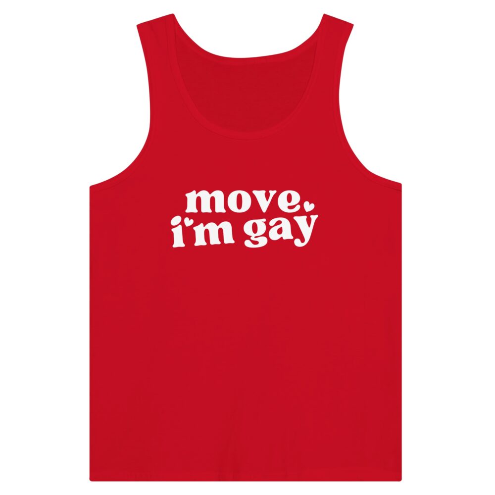 Pride Gay Tank Top: Move, I'm Gay. Red