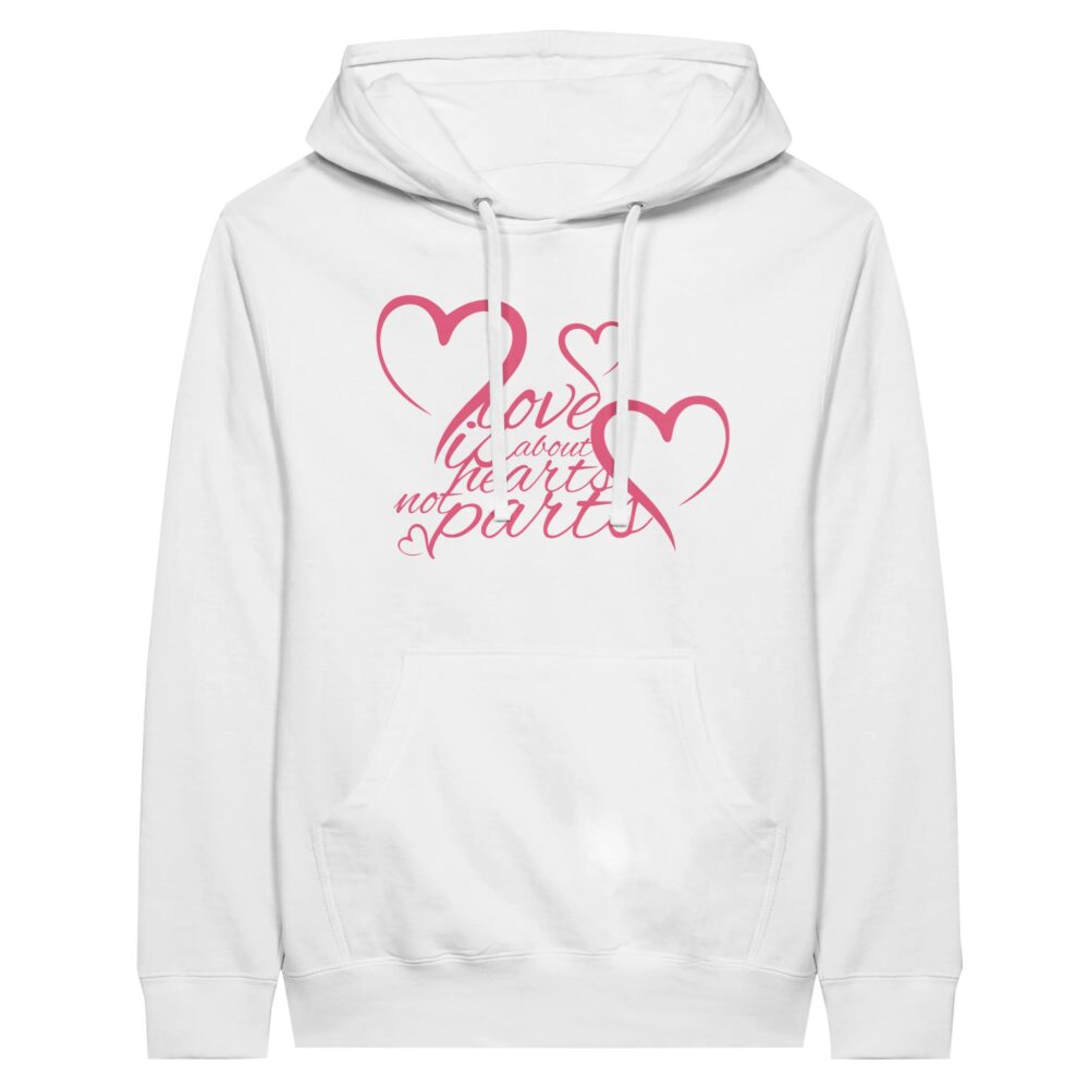 Hearts Not Parts Hoodie White