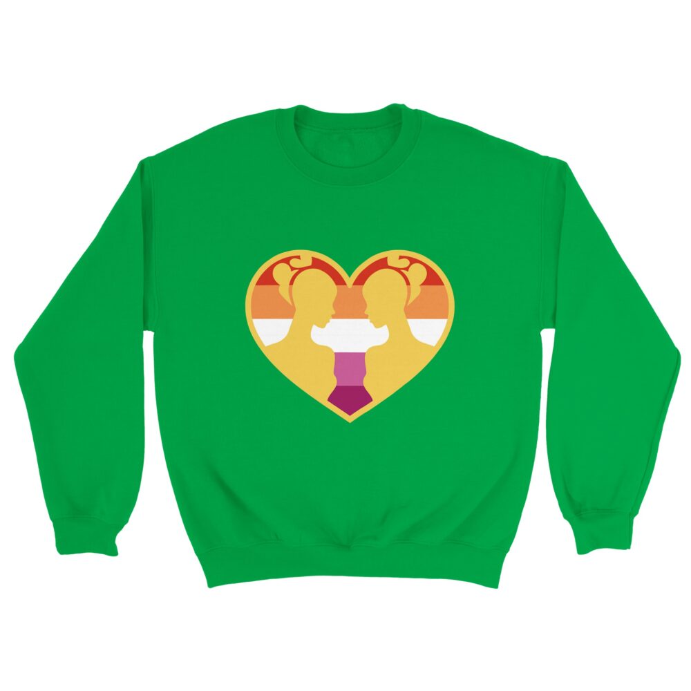 Lesbians Love Valentine Sweatshirt Green