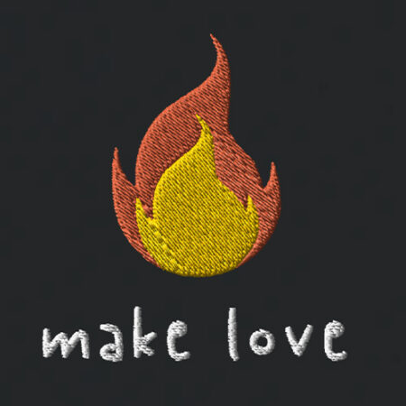 Make Love Embroidered. Black