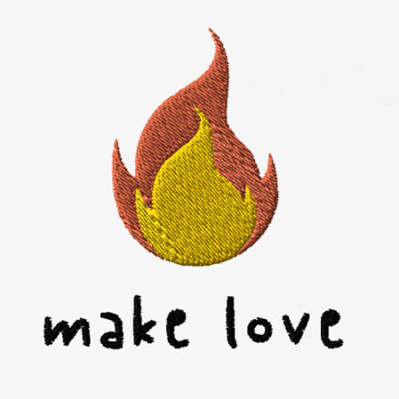 Make Love Embroidered. White