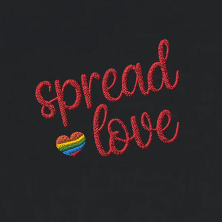 Spread Love Embroidered Pride. Black