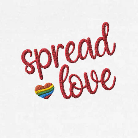 Spread Love Embroidered Pride. White