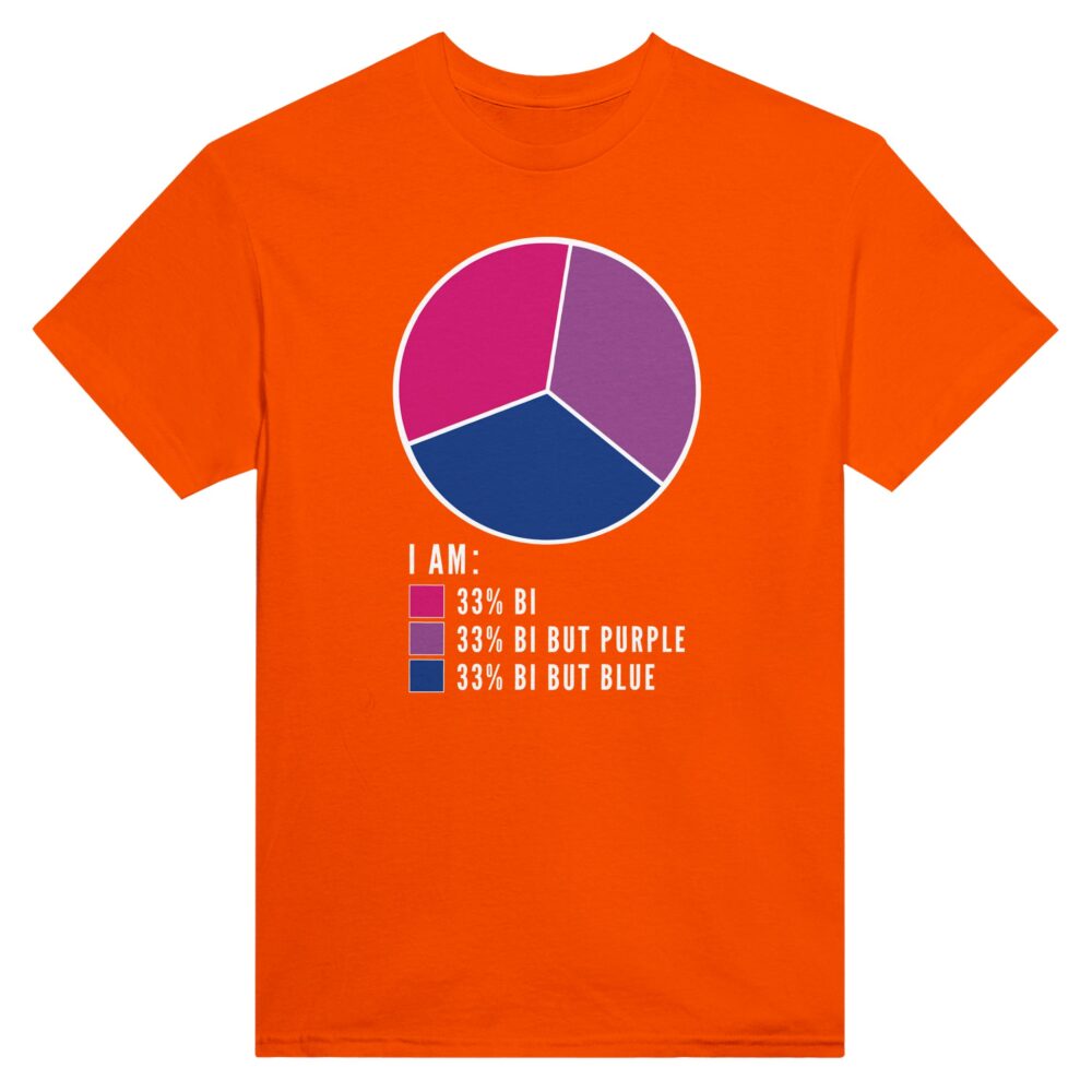 I am 33% Bi T-shirt Funny Print Orange Color