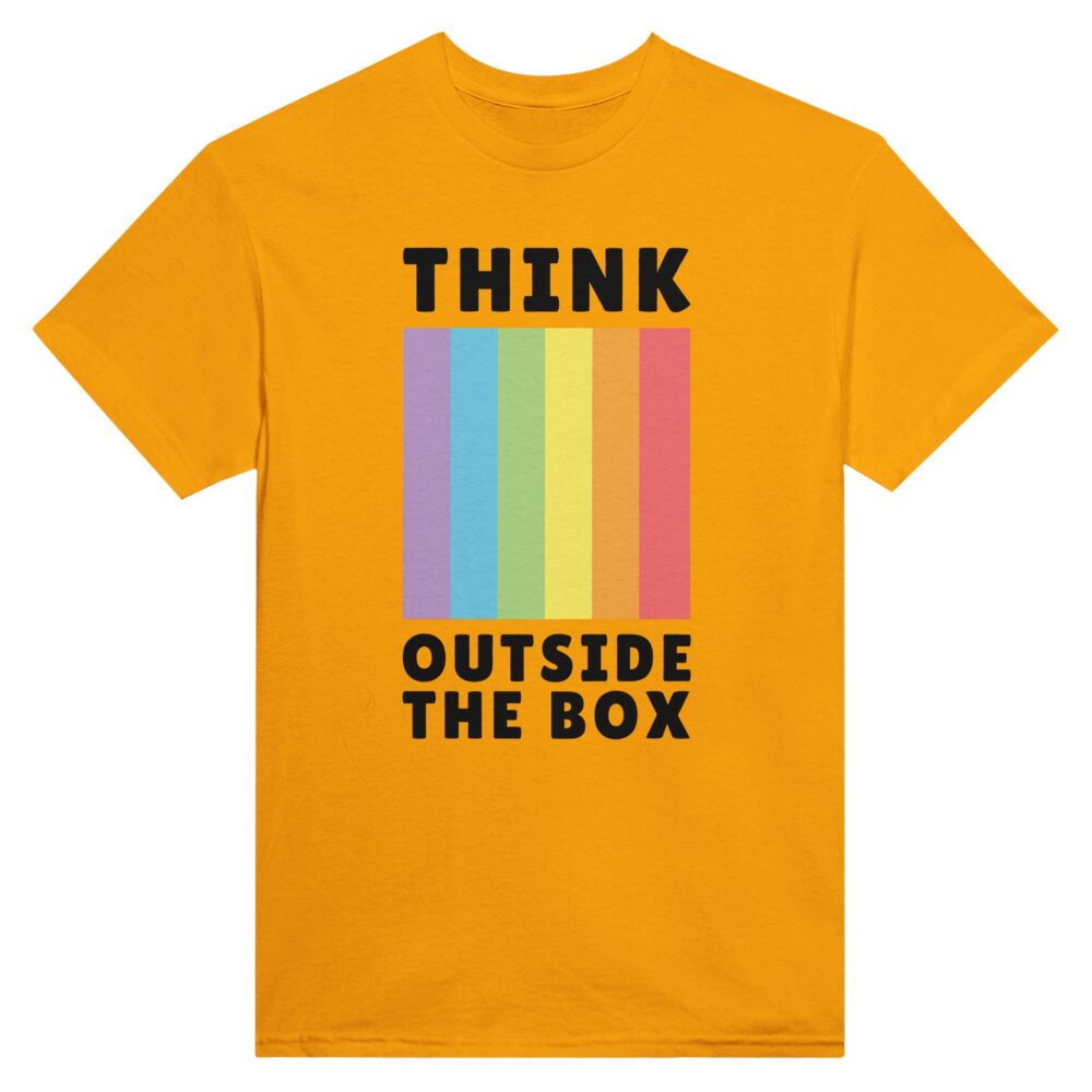 Think Outside The Box Gay Tee Yellow