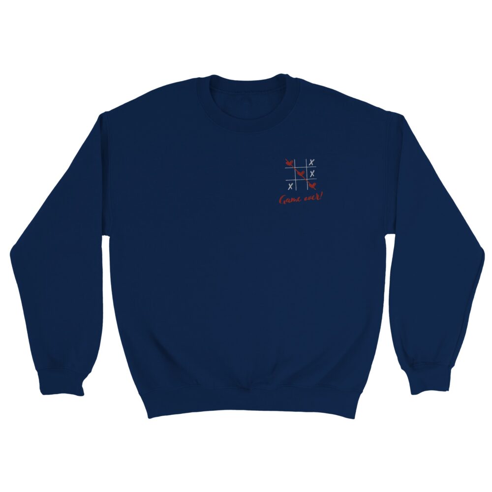 Tic Tac Toe Love Embroidered Sweatshirt Navy