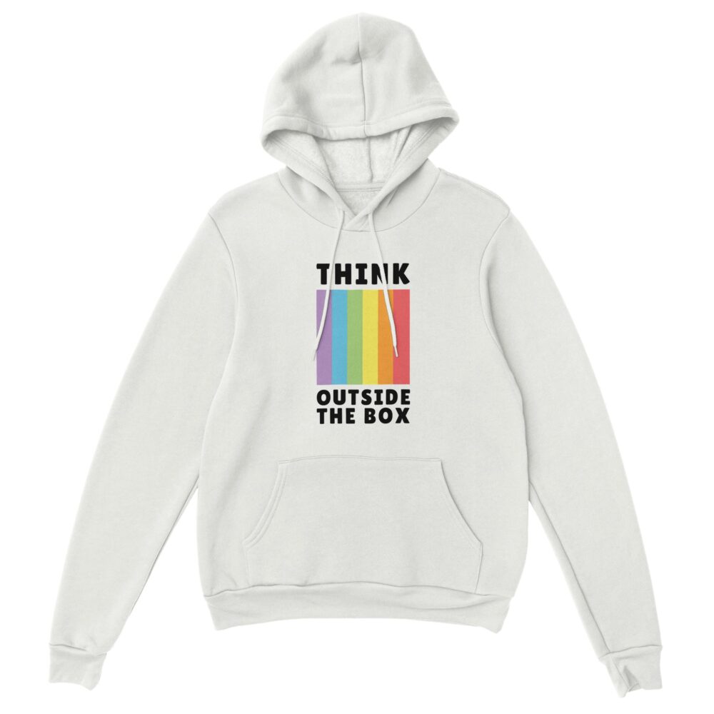 Think Outside The Box Gay Hoodie White