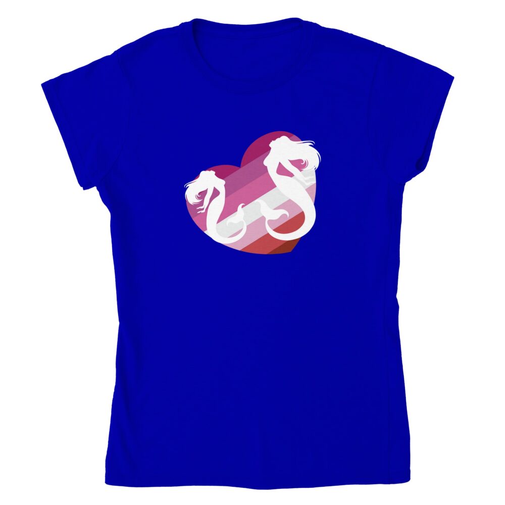 Mermaids Love Lesbians Womens Tee Blue