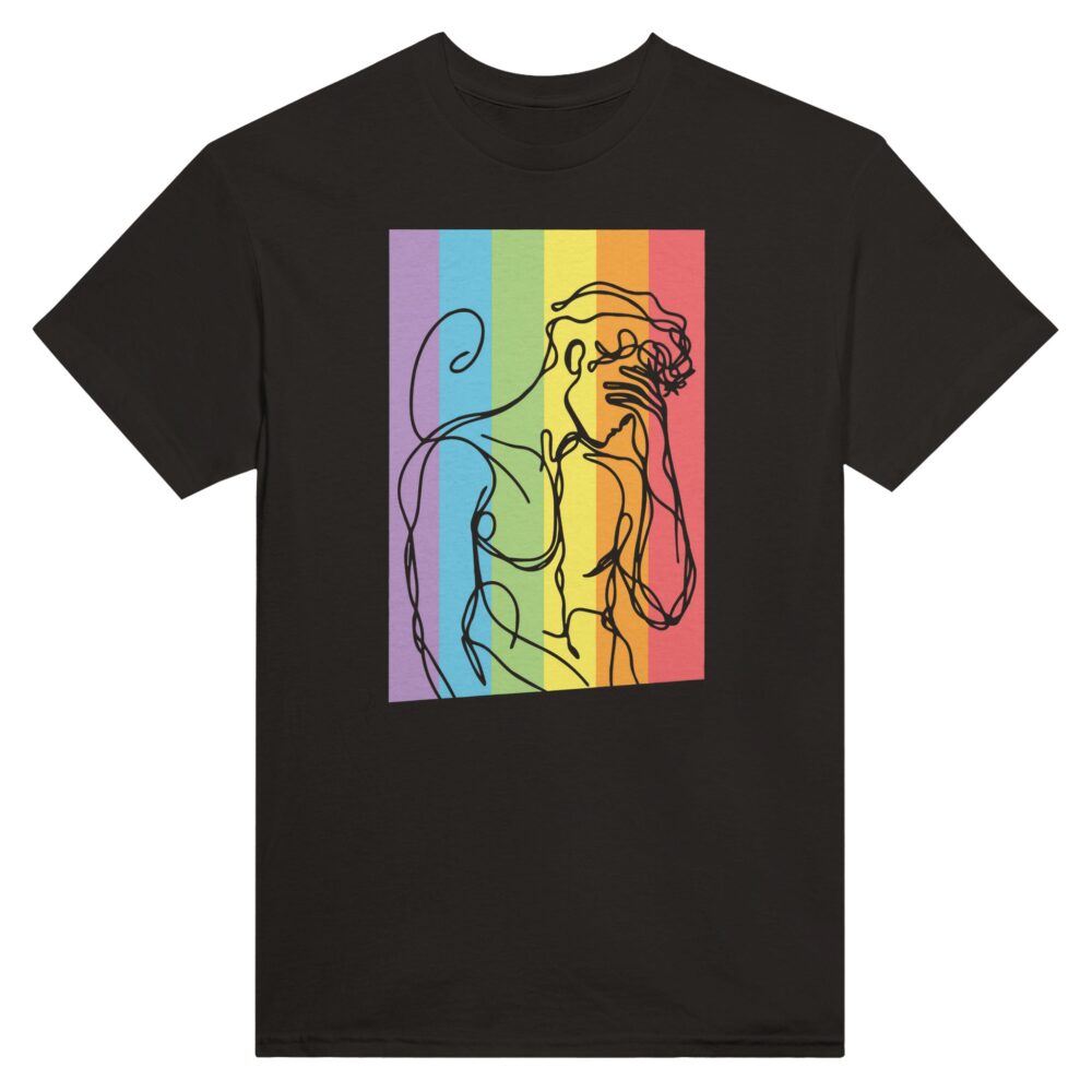 Gay Men's Silhouette T-shirt: Black