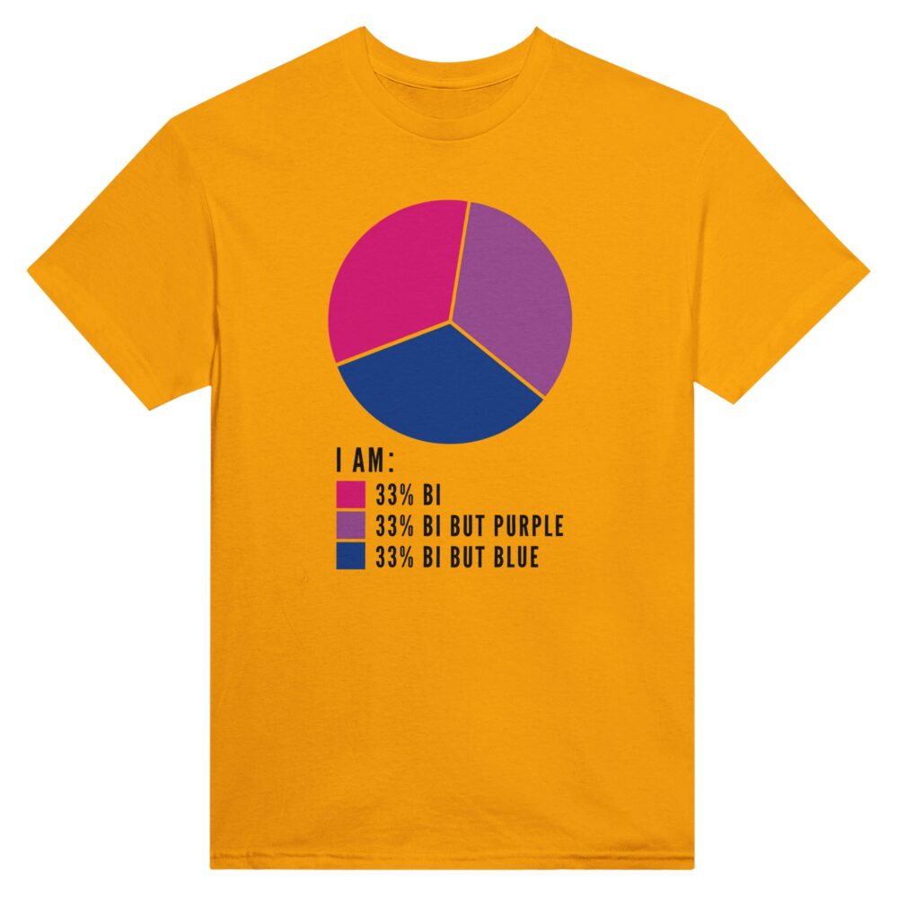 I am 33% Bi T-shirt Funny Print Yellow Color