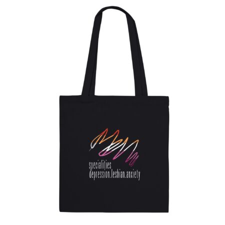 Lesbian Specialities Funny Tote Bag. Black