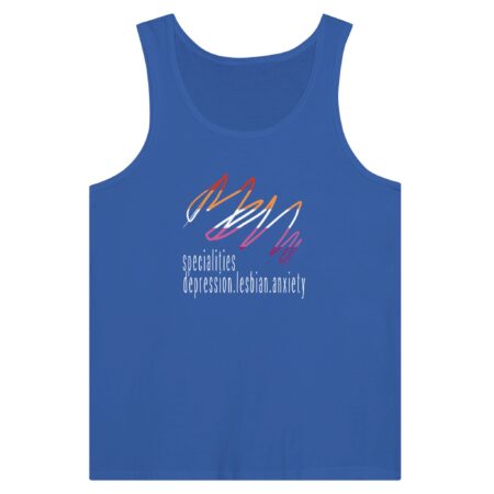 Lesbian Specialities Funny Tank Top. Blue