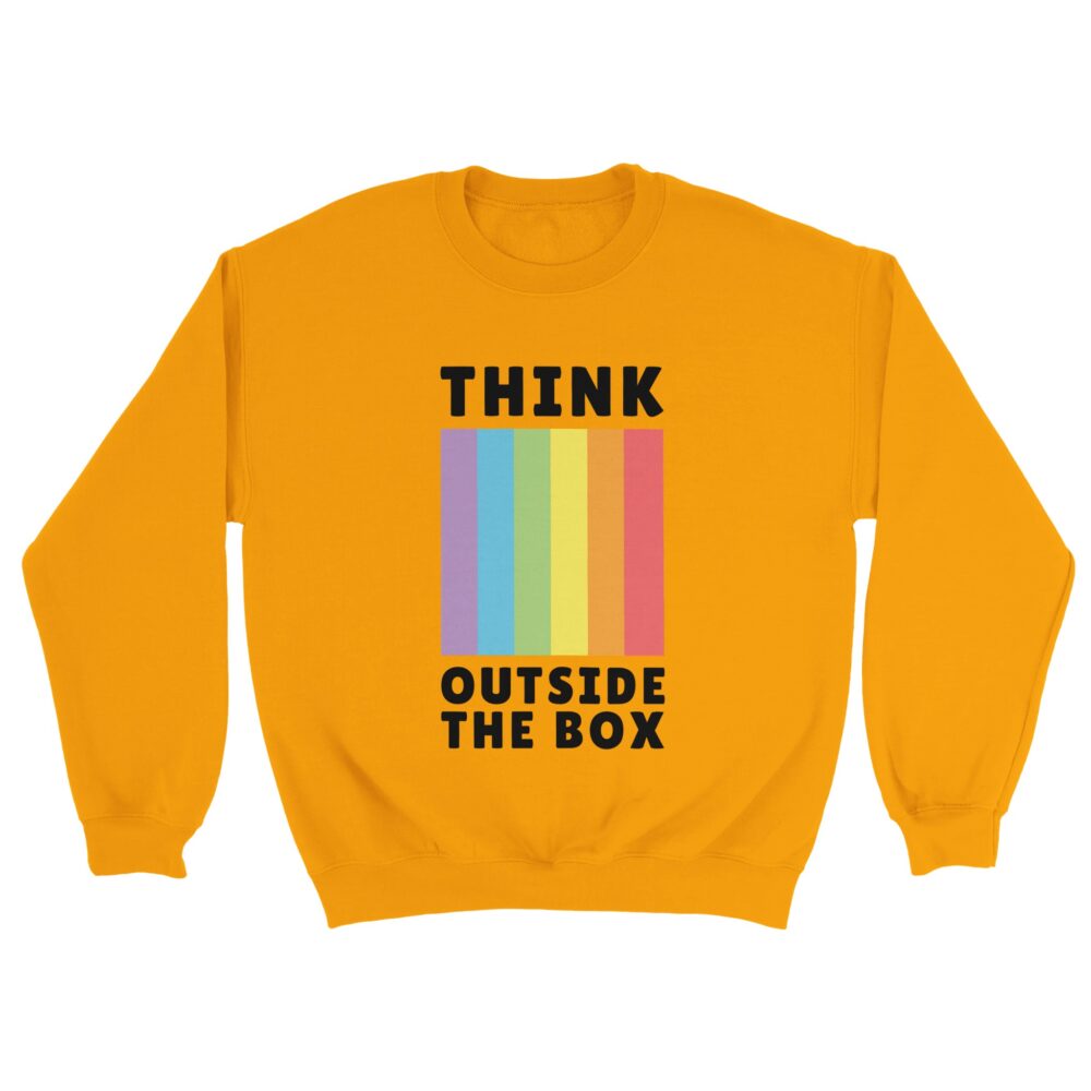 Think Outside The Box Gay Sweatshirt Yellow