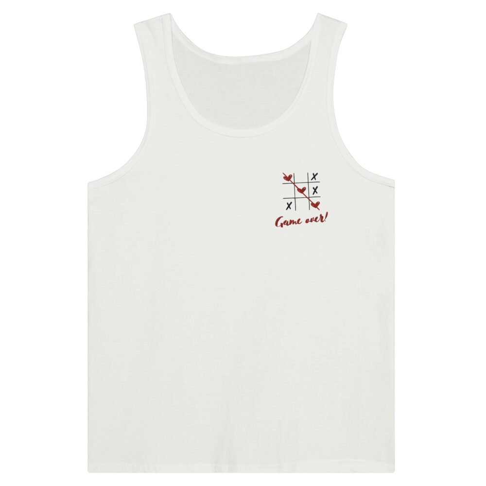 Tic Tac Toe Love Embroidered Tank Top White
