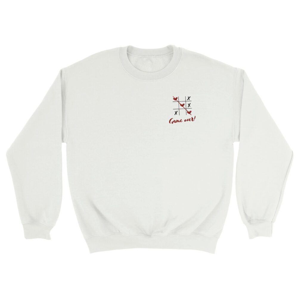 Tic Tac Toe Love Embroidered Sweatshirt White