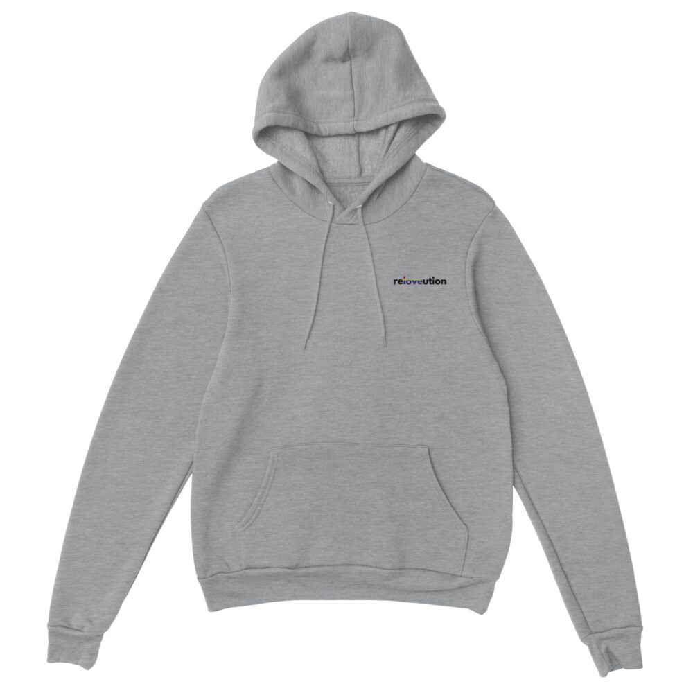 Embroidered Hoodie Gays Love: reLOVEution Grey