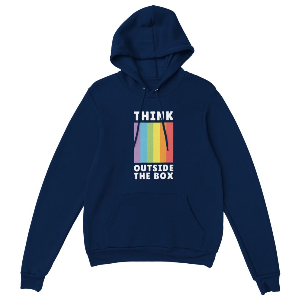 Think Outside The Box Gay Hoodie Navy
