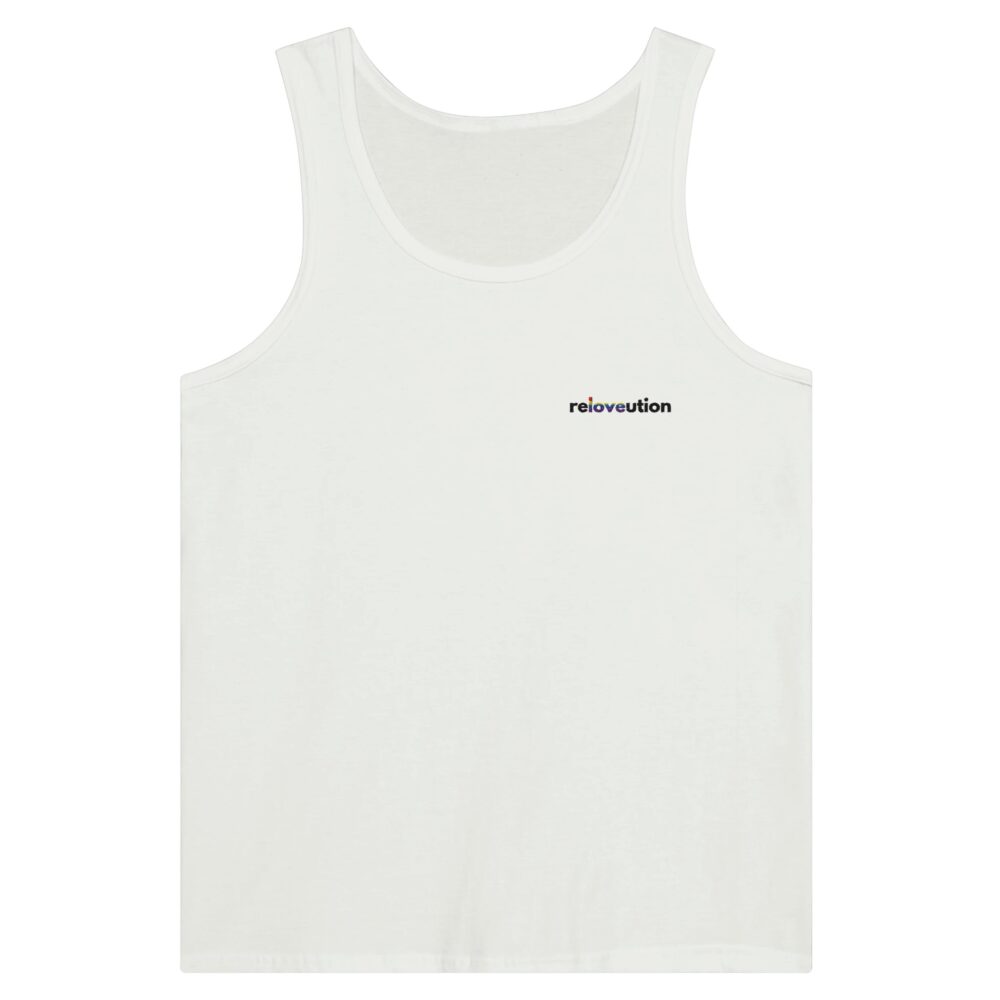 Embroidered Tank Top Gays Love: reLOVEution White