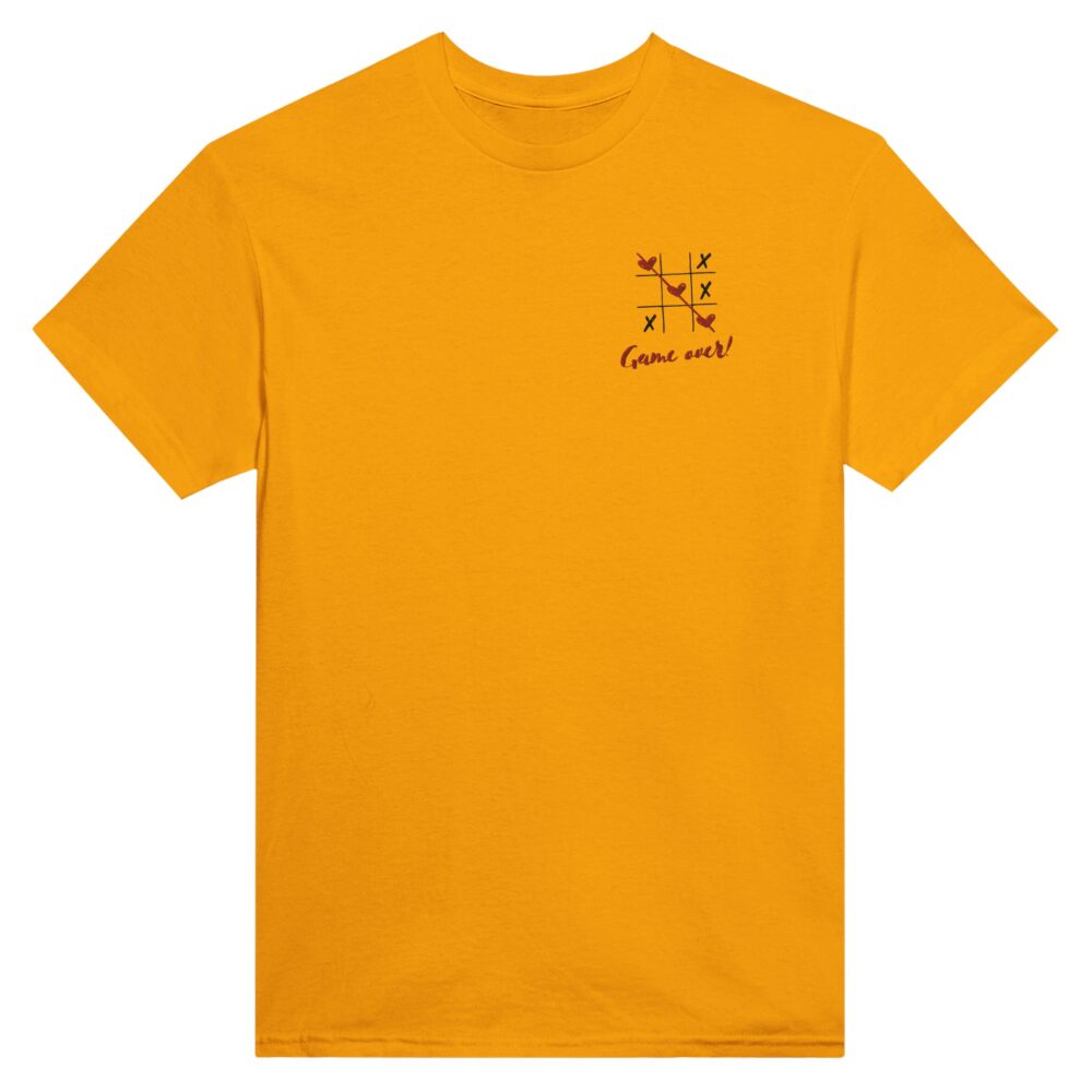 Tic Tac Toe Love Embroidered T-shirt Yellow