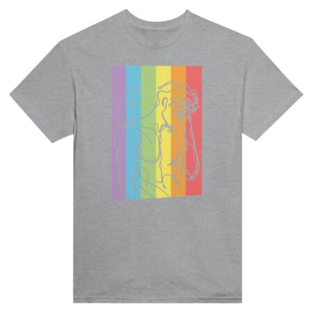 Gay Men's Silhouette T-shirt: Light Grey