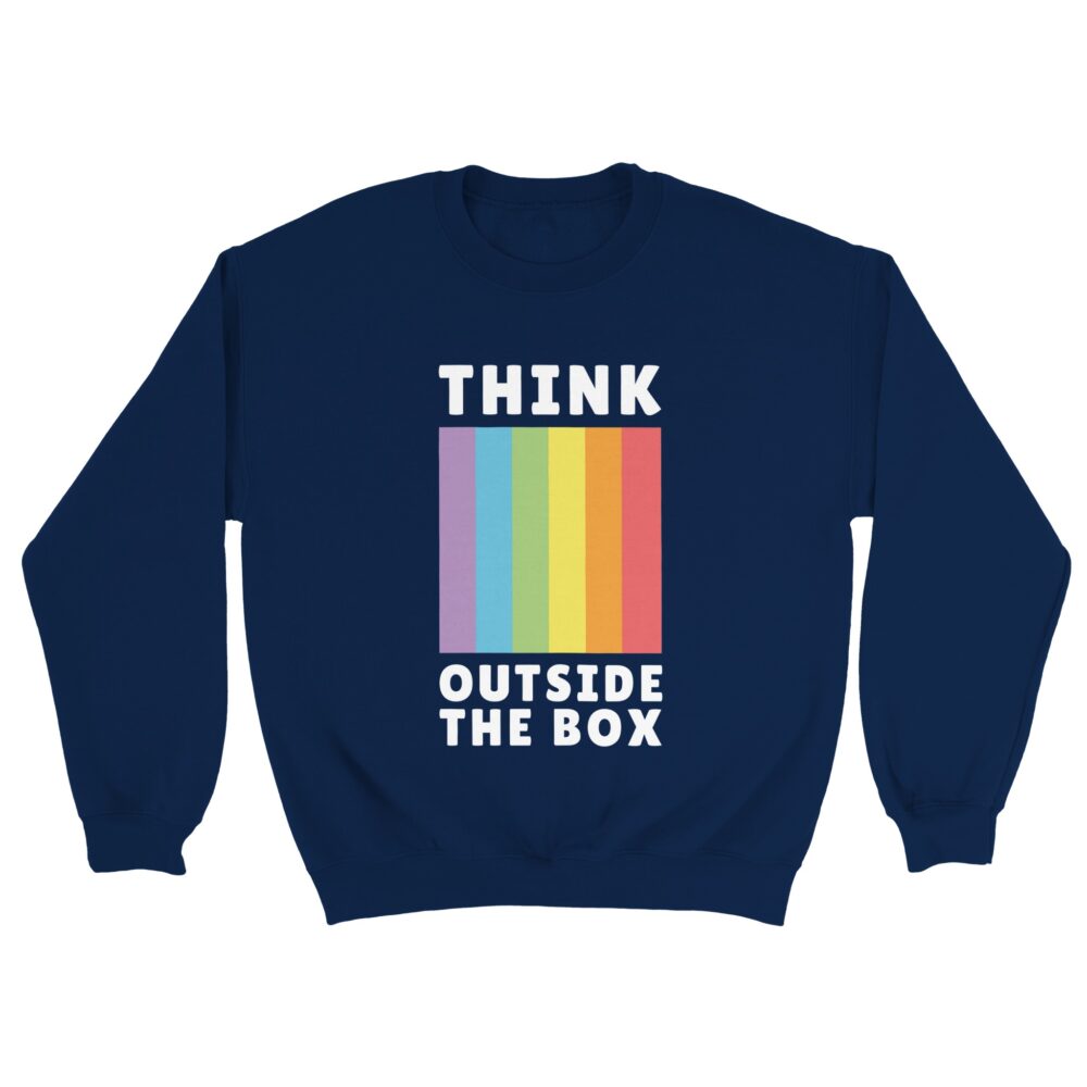 Think Outside The Box Gay Sweatshirt Navy