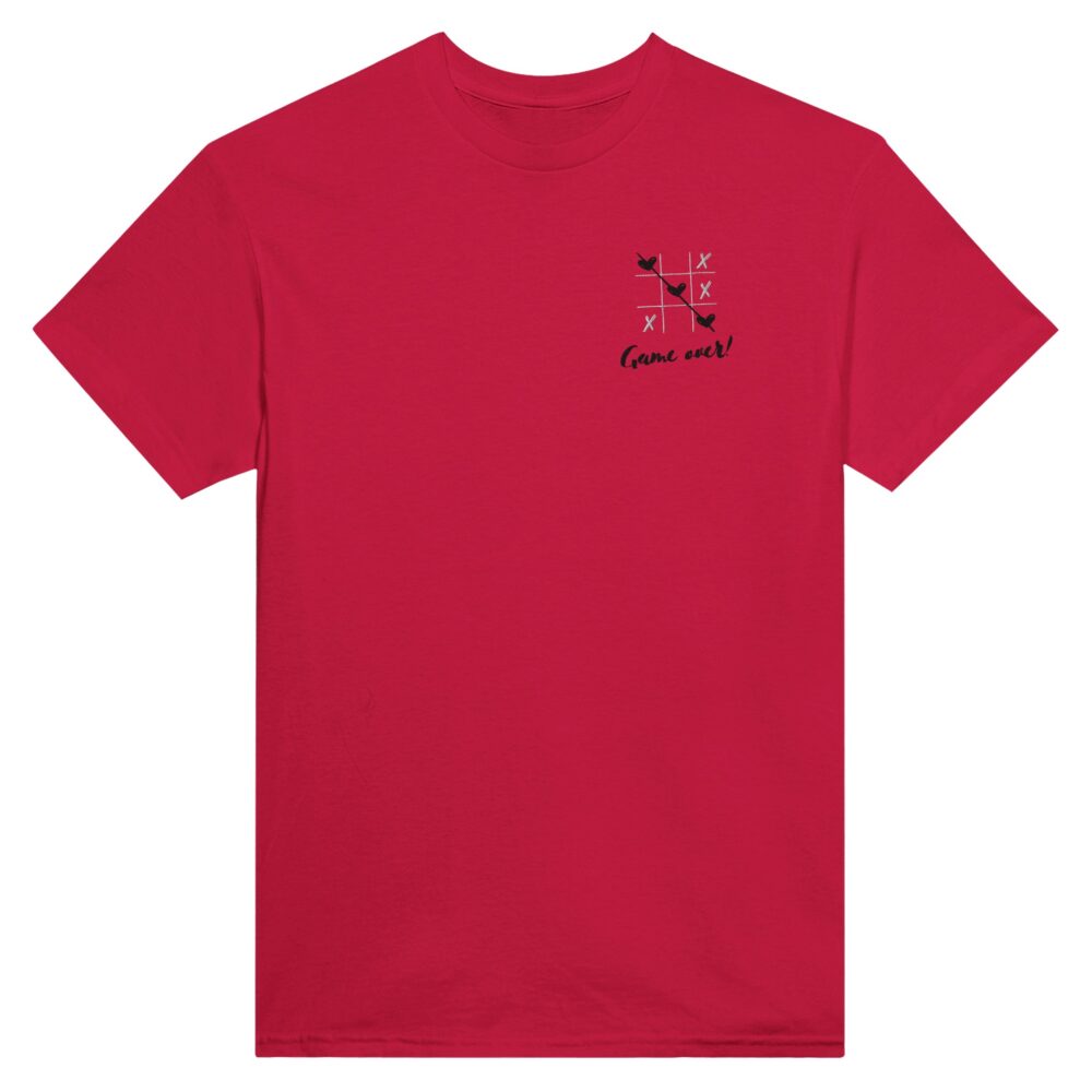 Tic Tac Toe Love Embroidered T-shirt Red