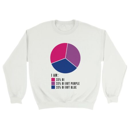 I am 33% Bi Sweatshirt Funny Print White