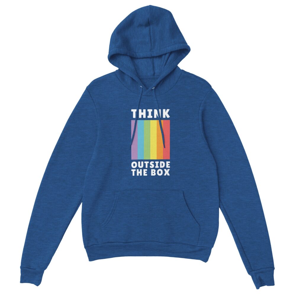Think Outside The Box Gay Hoodie Heather Blue