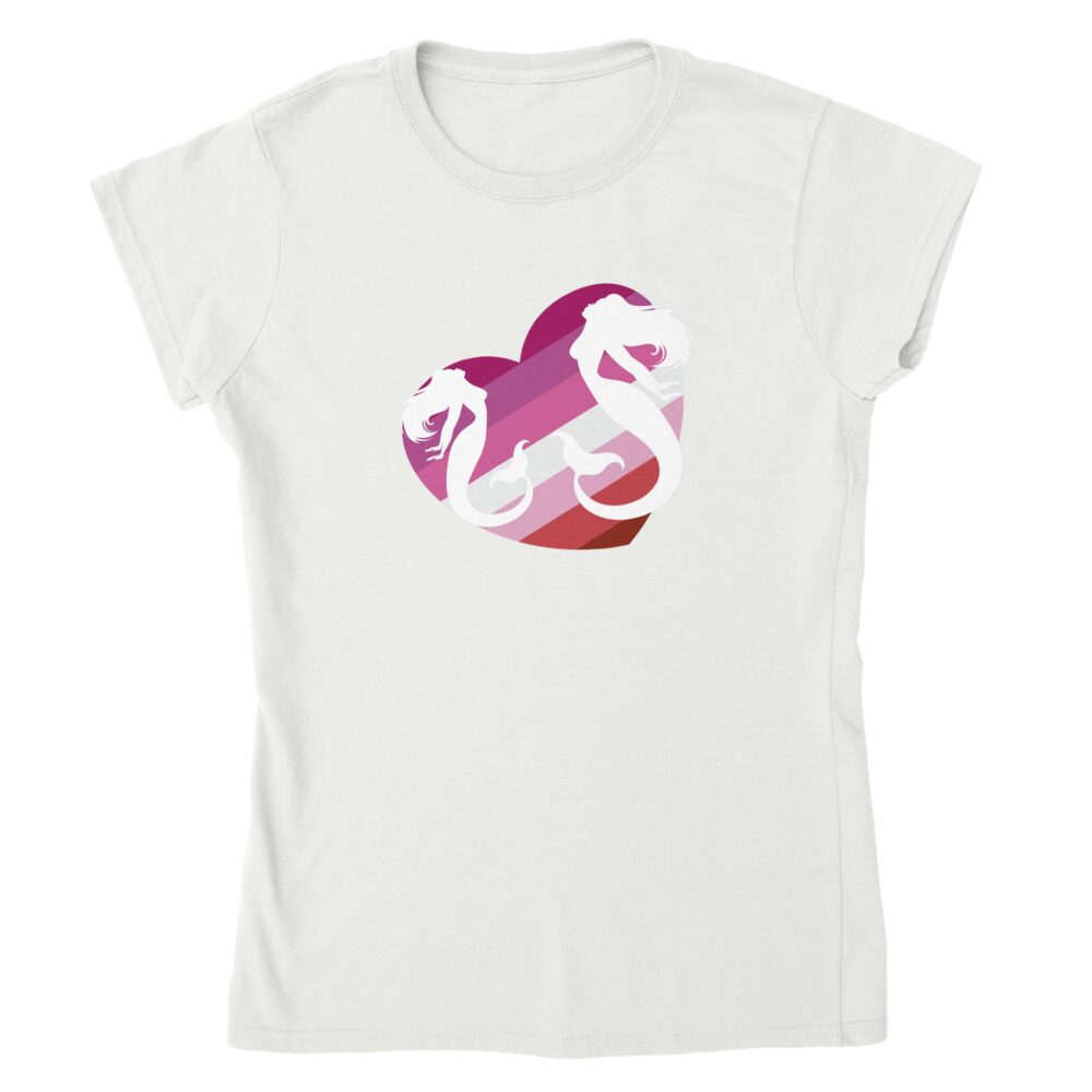 Mermaids Love Lesbians Womens Tee White