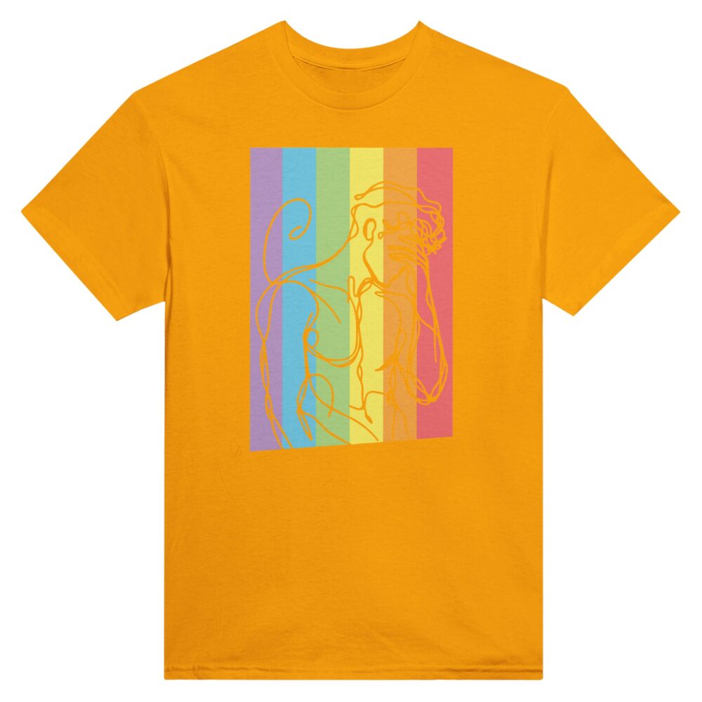 Gay Men's Silhouette T-shirt: Yellow