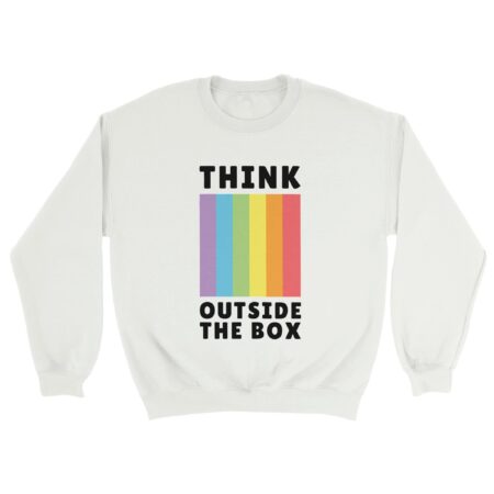 Think Outside The Box Gay Sweatshirt White