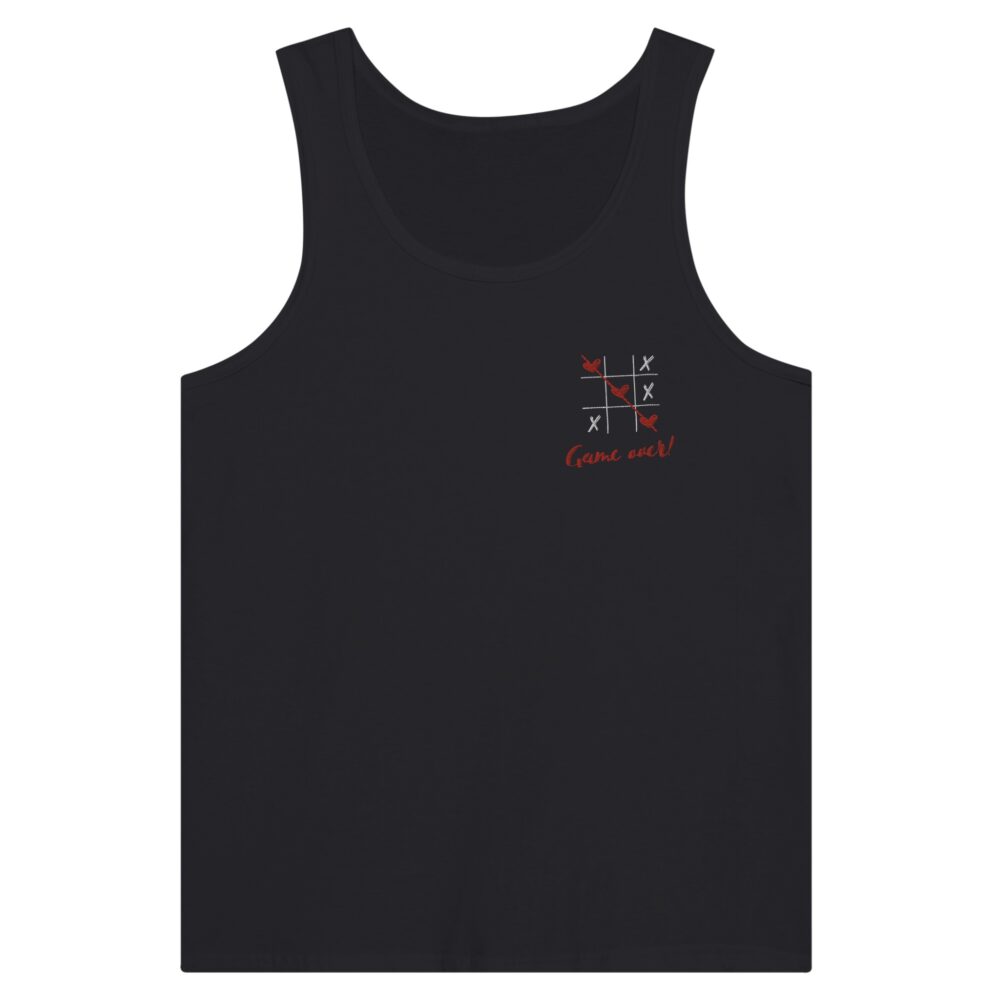 Tic Tac Toe Love Embroidered Tank Top Black