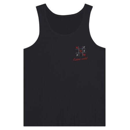 Tic Tac Toe Love Embroidered Tank Top Black