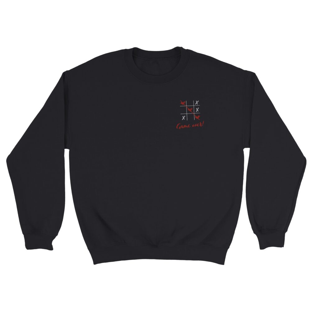 Tic Tac Toe Love Embroidered Sweatshirt Black