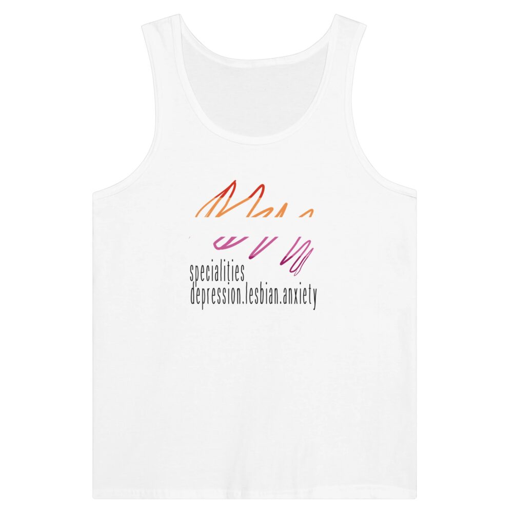 Lesbian Specialities Funny Tank Top. White