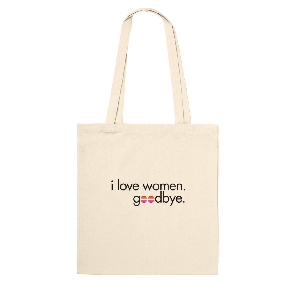 I Love Women Lesbian Tote Bag. Natural