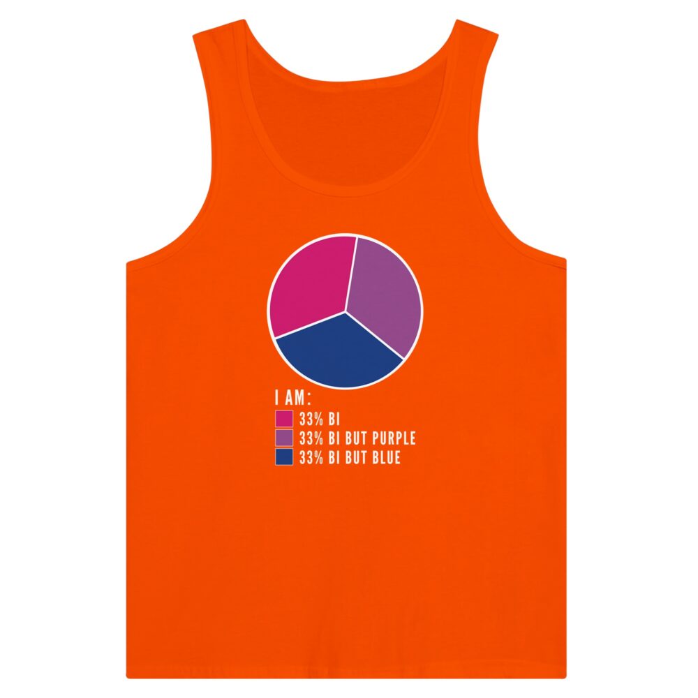 I am 33% Bi Tank Top Funny Print Orange Color