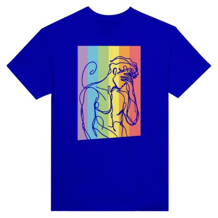 Gay Men's Silhouette T-shirt: Blue