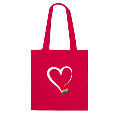 Elegant Heart And Flag Pride Tote bag. Red