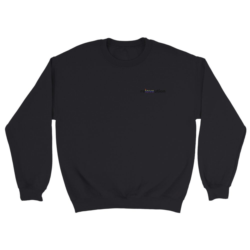Embroidered Sweatshirt Gays Love: reLOVEution Black