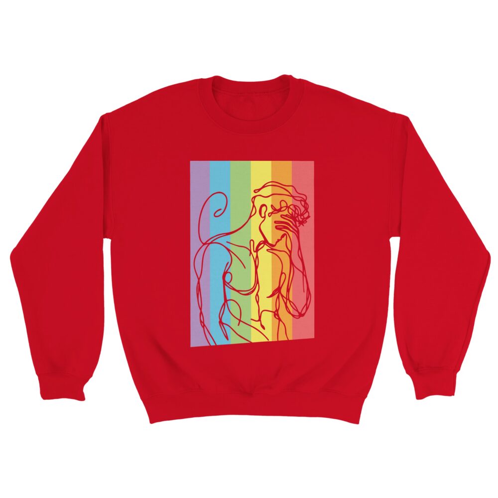 Gay Men's Silhouette Sweatshirt: Red