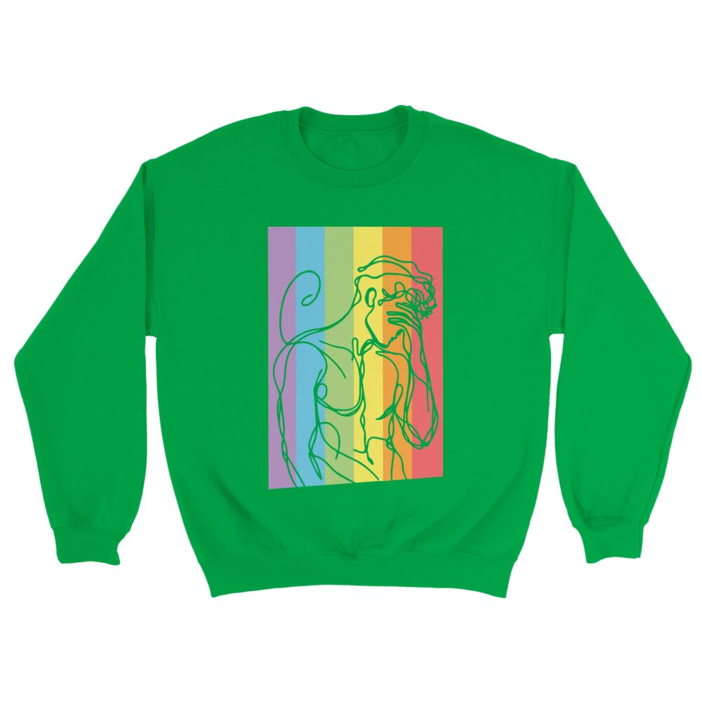 Gay Men's Silhouette Sweatshirt: Green