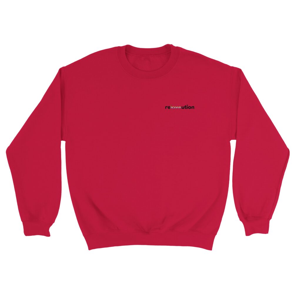 Embroidered Sweatshirt Lesbian Love: reLOVEution Red