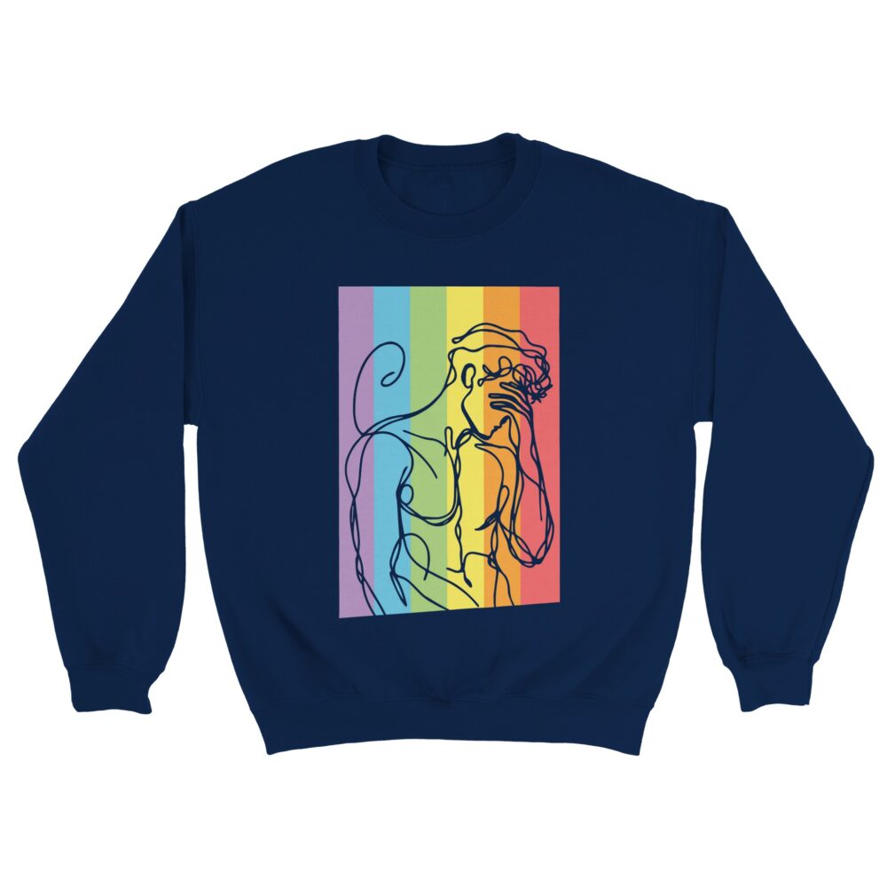 Gay Men's Silhouette Sweatshirt: Navy