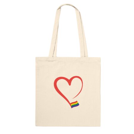 Elegant Heart And Flag Pride Tote bag. Natural