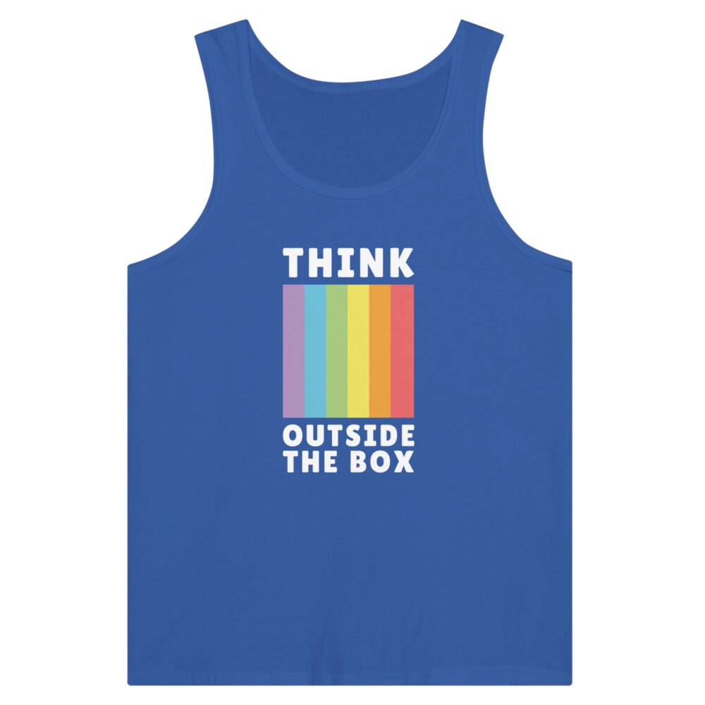 Think Outside The Box Gay Tank Top Blue